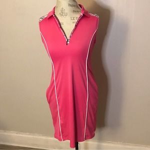 Izod, Vibrant Pink Izod Golf Pull-On Dress, Easy Wear & Care, Lovely Color small